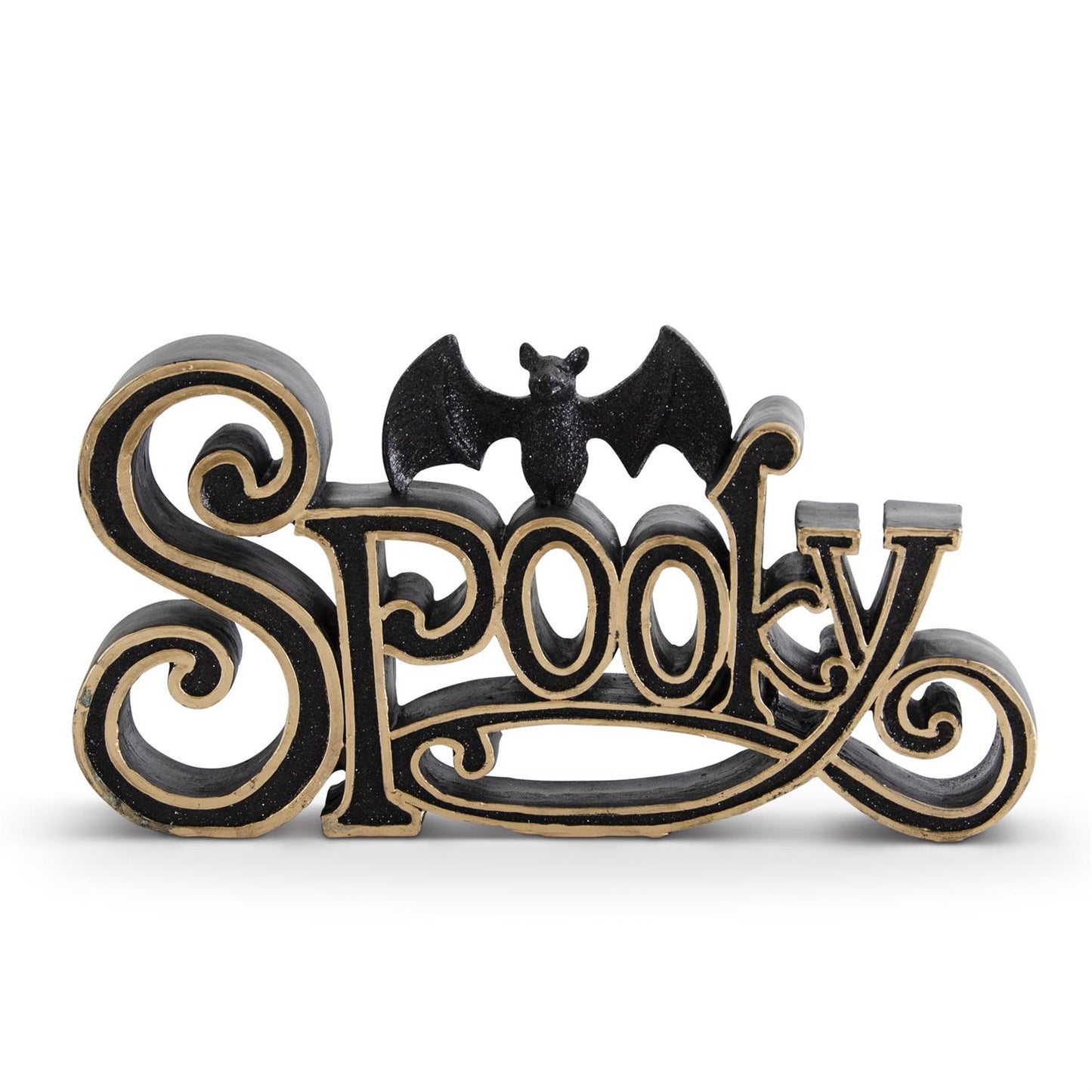 10.25 in Black & Gold Resin Spooky Cutout