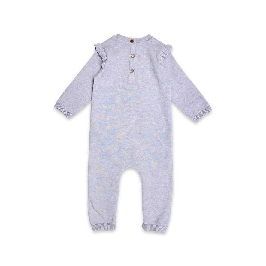 Viverano Organics - Hearts Jacquard Knit Baby Jumpsuit (Organic Cotton): Blush Pink / 6-12M