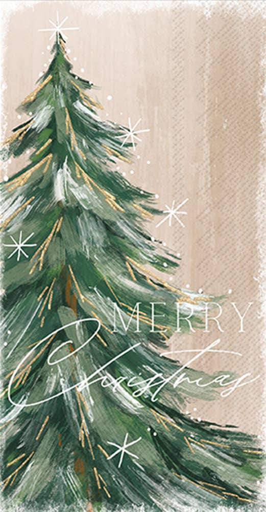 Paper Guest Towels Pk/16 Gilded Painterly Tree Christmas