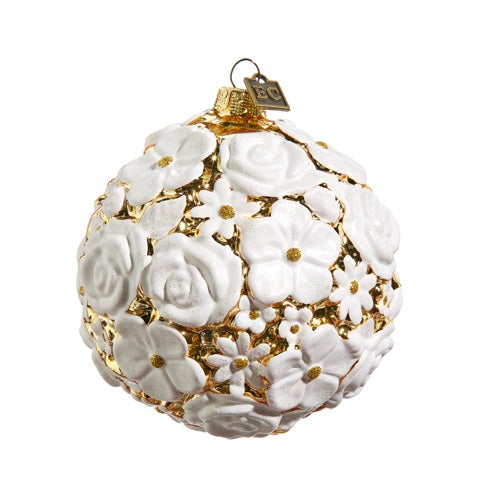 EC 4" MIXED BLOSSOM BALL ORNAMENT