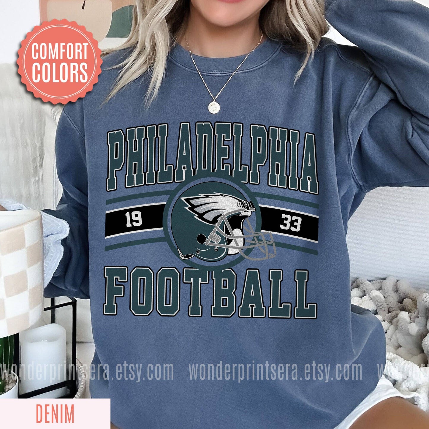 TheKingShirt - Philly Football Vintage Sweatshirt - Comfort & Style: White / M