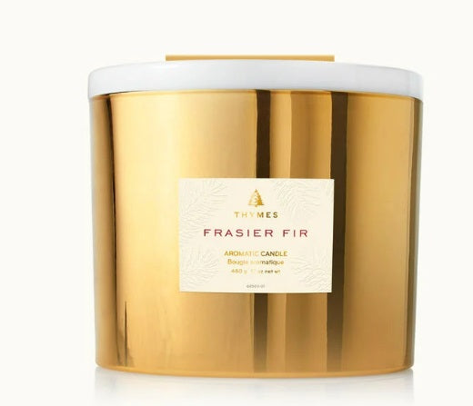 Frasier Fir Gilded Poured Candle,3 Wick