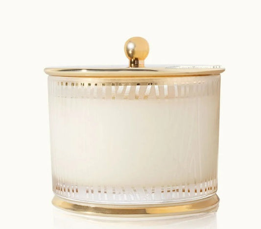 Frasier Fir Gilded Medium Poured Candle, Frosted Wood Grain