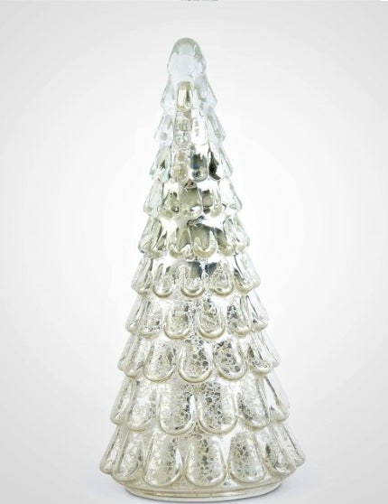 10in Silver LED Mercury Glass Tree