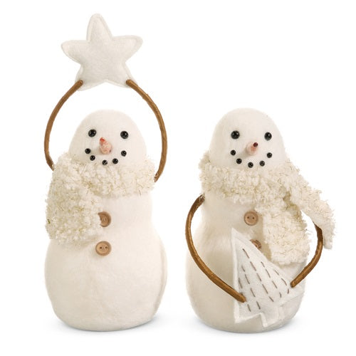 8.5" Sherpa Scarf Snowman Ornament