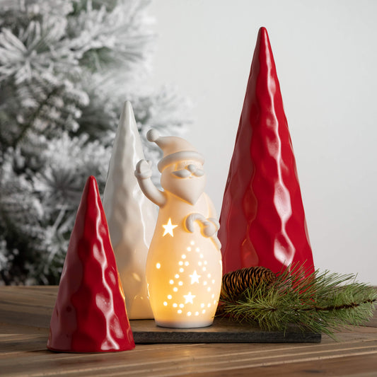 LIGHTED PORCELAIN SANTA